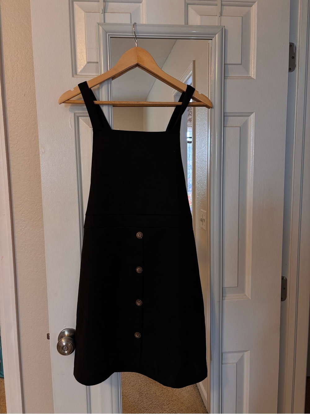 Black pinafore mini dress
